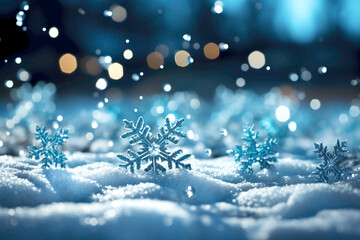 Fototapeta na wymiar winter background with sparkling snowflakes