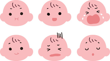 赤ちゃんの表情イラストセット