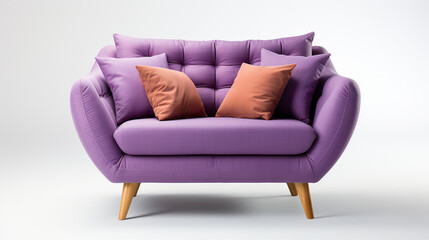 purple sofa isolated on white background