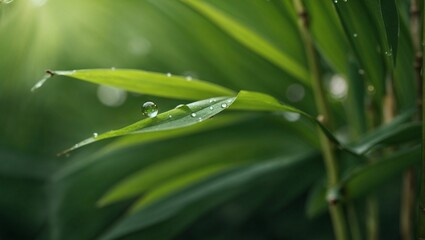 Dew-kissed Morning Leaf