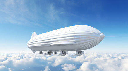 White blank zeppelin airship