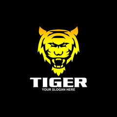 Tiger logo template mascot symbol. Vector Vintage Design Elements.