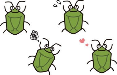 カメムシのイラストセット