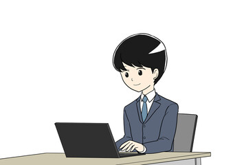 パソコンを打つビジネスマン
