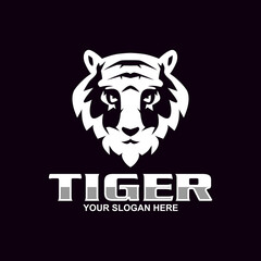 Tiger logo template mascot symbol. Vector Vintage Design Elements.