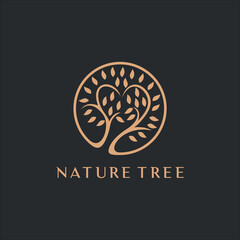 tree of life icon heart shape logo vector