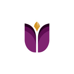 Letter U Flower Logo Vector. Tulip Logo © ansgrav