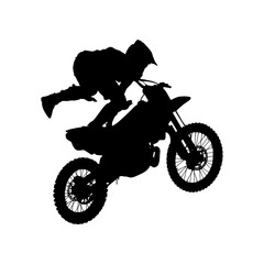 Obraz na płótnie Canvas silhouette of a motocross