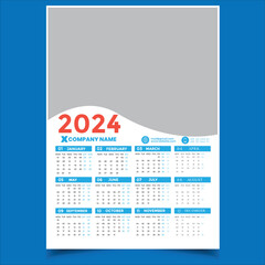 2024 calendar template, Easy Editable File