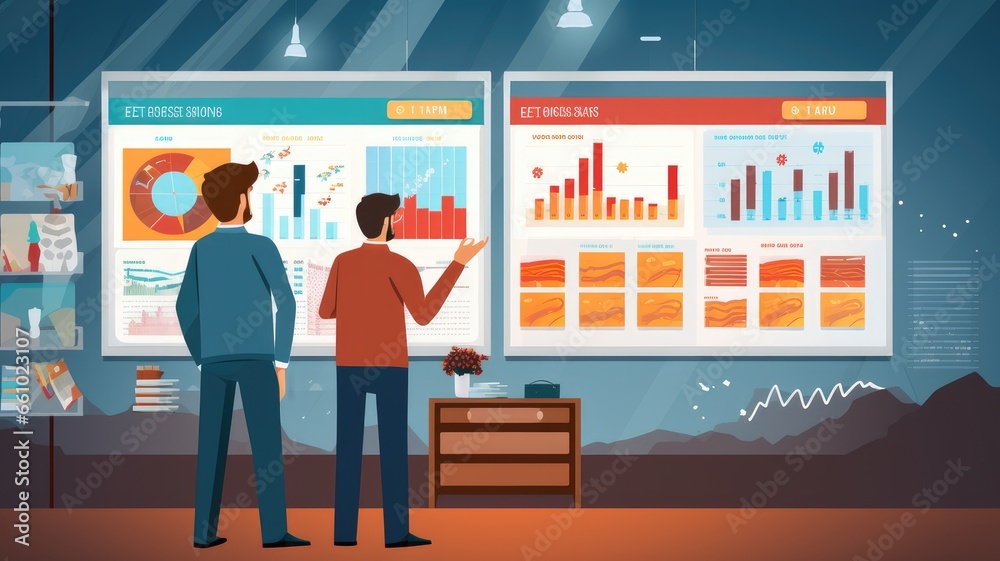 Aufkleber visualize a person analyzing consumer behavior and competitor strategies in market analysis