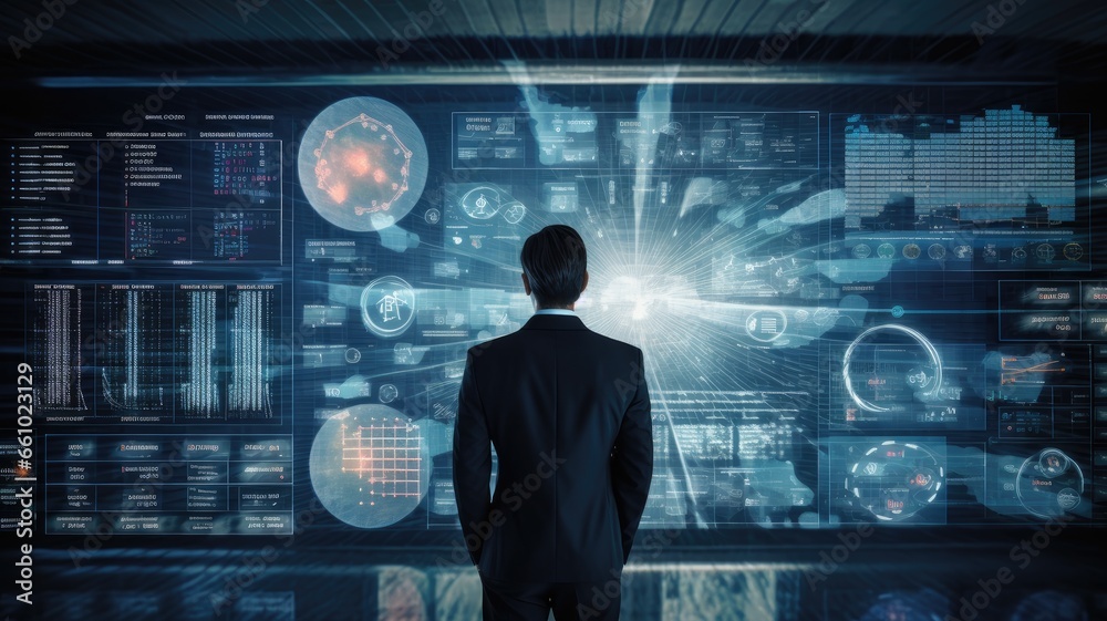 Aufkleber visualize a person conducting risk assessments and portfolio analysis in the field of financial anal