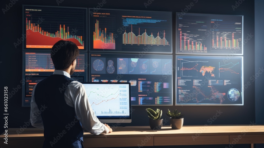 Aufkleber Visualize a person modeling business processes and workflows for optimization in business analysis