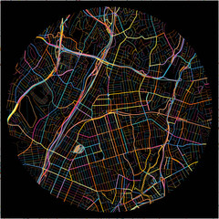 Colorful Map of MountVernon, New York with all major and minor roads.