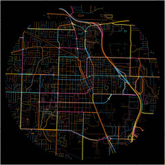 Colorful Map of Conway, Arkansas with all major and minor roads.