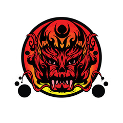 the red dragon head illustration