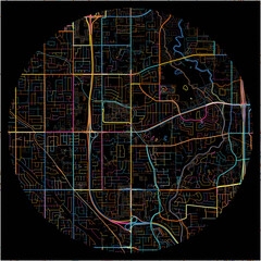 Colorful Map of Taylorsville, Utah with all major and minor roads.