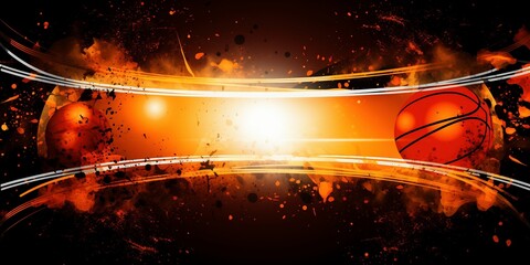 wallapeper background of basketball game, sports templates action with vintage effect