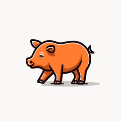 Boar hand-drawn illustration. Boar. Vector doodle style cartoon illustration