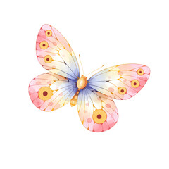 watercolor butterfly illustration isolated png transparent background.