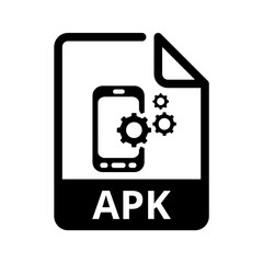 APK File Icon. Vector File Format. APK File Extension Modern Flat Design