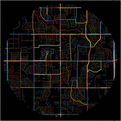 Colorful Map of DeSoto, Texas with all major and minor roads.