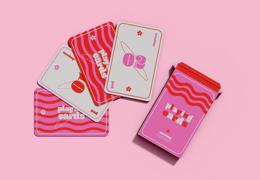 Top View of Playing Cards Mockup