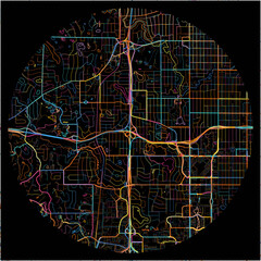 Colorful Map of Edina, Minnesota with all major and minor roads.