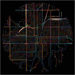 Colorful Map of Enid, Oklahoma with all major and minor roads.