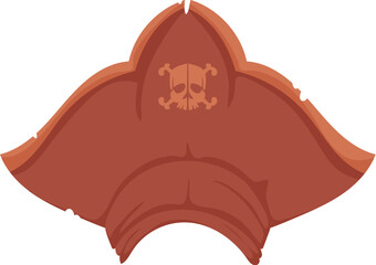 Old hat, headdress for pirates and robbers. Cartoon style