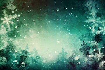 Fototapeta na wymiar Holiday-themed background with green tones representing winter. Generative AI