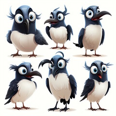Fototapeta premium Grinning Magpie Cartoon - Professional Design