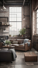 interior modern style living room sofa coordinate stylish background ai Home