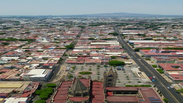 Vertical Aerial View: Drone Video Over Guadalajara Cathedral and Plaza Tapatia