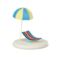 beach sand chair 3D summer icons can be used in various digital and design contexts. They might appear as part of mobile app icons, website graphics,or in marketing materials for summer  products 