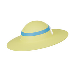 hat 3D summer icons can be used in various digital and design contexts. They might appear as part of mobile app icons, website graphics, or in marketing materials for summer-related products or events