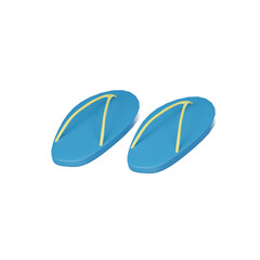 sandals 3D summer icons can be used in various digital and design contexts. They might appear as part of mobile app icons, website graphics, or in marketing materials for summer-related products 