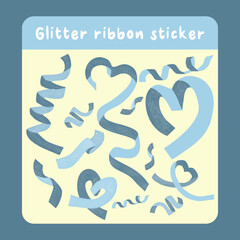 A collection of Glitter Ribbon Sticker