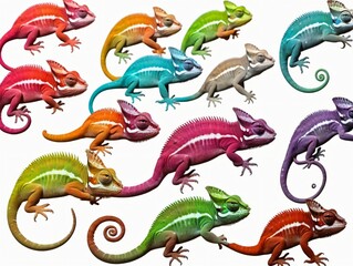 A Variety Of Colorful Lizards