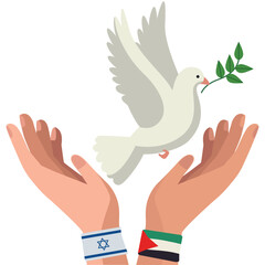 israel and palestine protecting of peace dove - 661038552