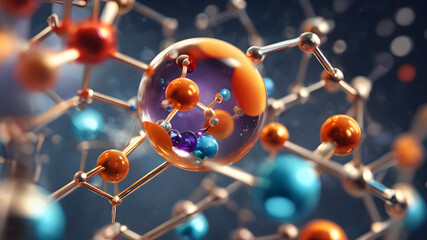 Atom on black, science molecule background,  science molecule advertisement wallpaper