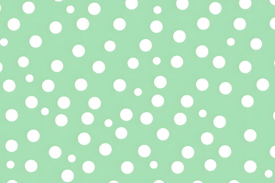 Green background with evenly spaced white polka dots
