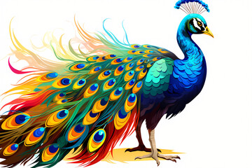 Obraz premium a blue and white bird is standing on a blue background