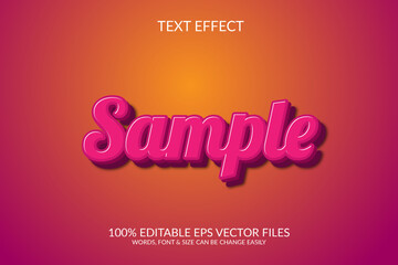 Sample 3d fully editable eps text effect illustration template