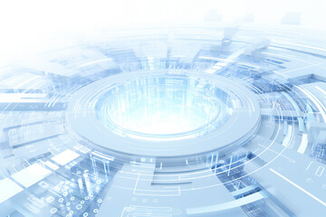 Fototapeta premium Blue and white abstract technology and engineering background illustration