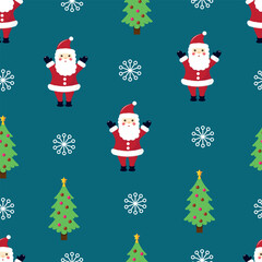 Christmas seamless pattern with santa claus