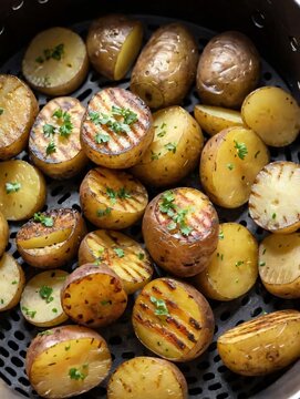 A Pan Full Of Potatoes With Par Parise