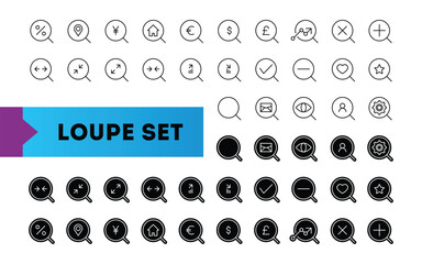 loupe icons set