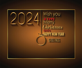 2024 Happy New Year and merry christmas background for your seasonal invitations, festive posters, greetings cards.