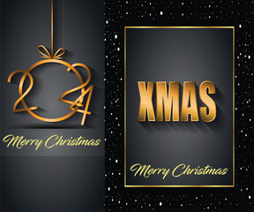 Fototapeta na wymiar 2024 Merry Christmas background for your seasonal invitations, festival posters, greetings cards. 