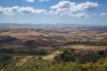 Fototapeta na wymiar view from little chapel in tuscany near san vivaldo Santuario della pietrina